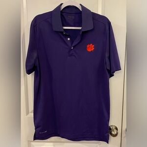 Ping Clemson Performance Polo Golf Shirt Sz M Purple Orange Paw